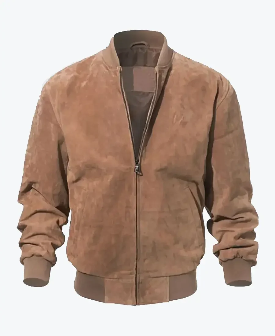 Donald Men’s Brown MA-1 Bomber Suede Jacket - Rare Jackets