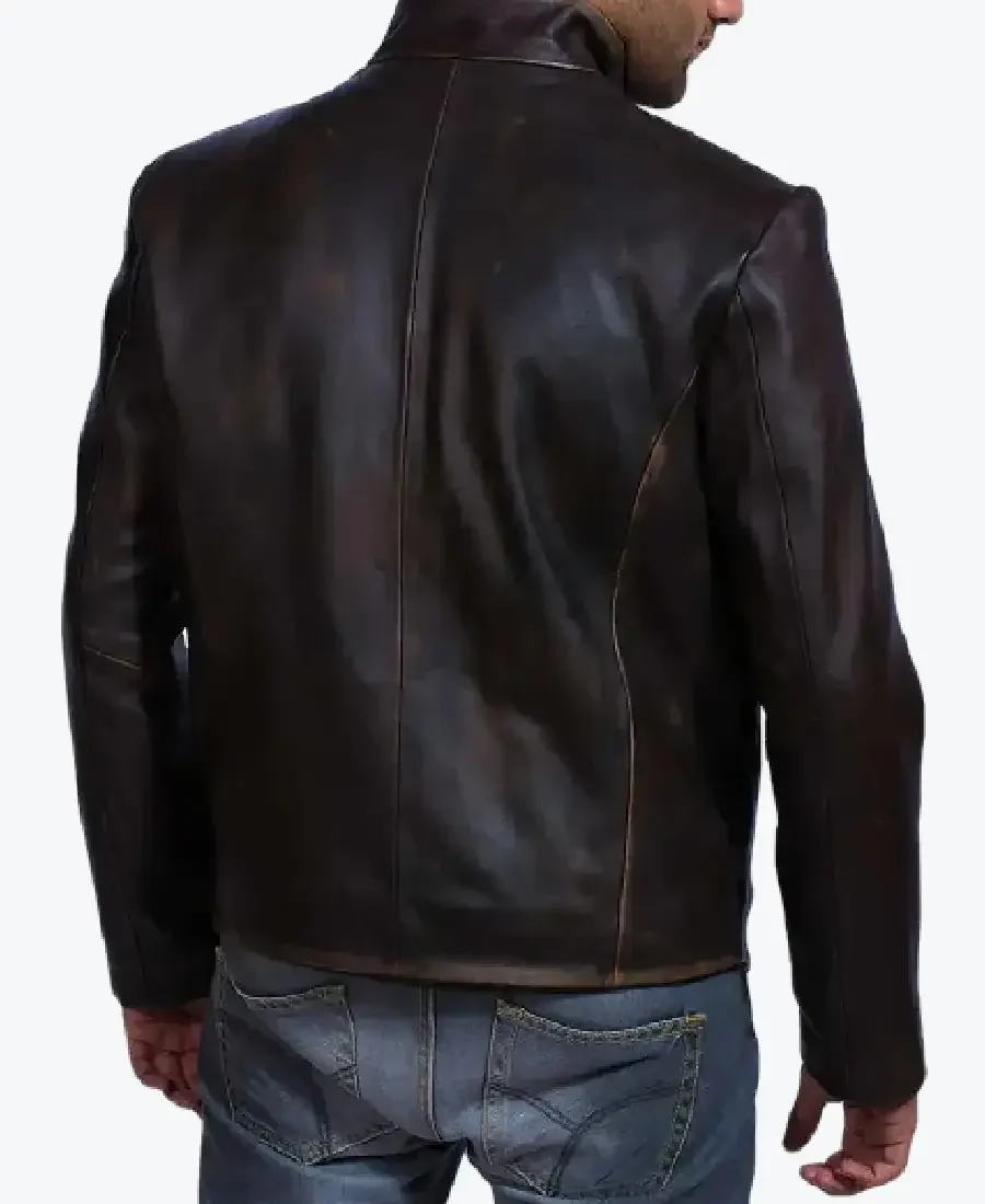 Drakeshire Dark Brown Leather Jacket Back - Rare Jackets