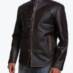 Drakeshire Dark Brown Leather Jacket Front - Rare Jackets