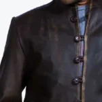 Drakeshire Dark Brown Leather Jacket Side - Rare Jackets