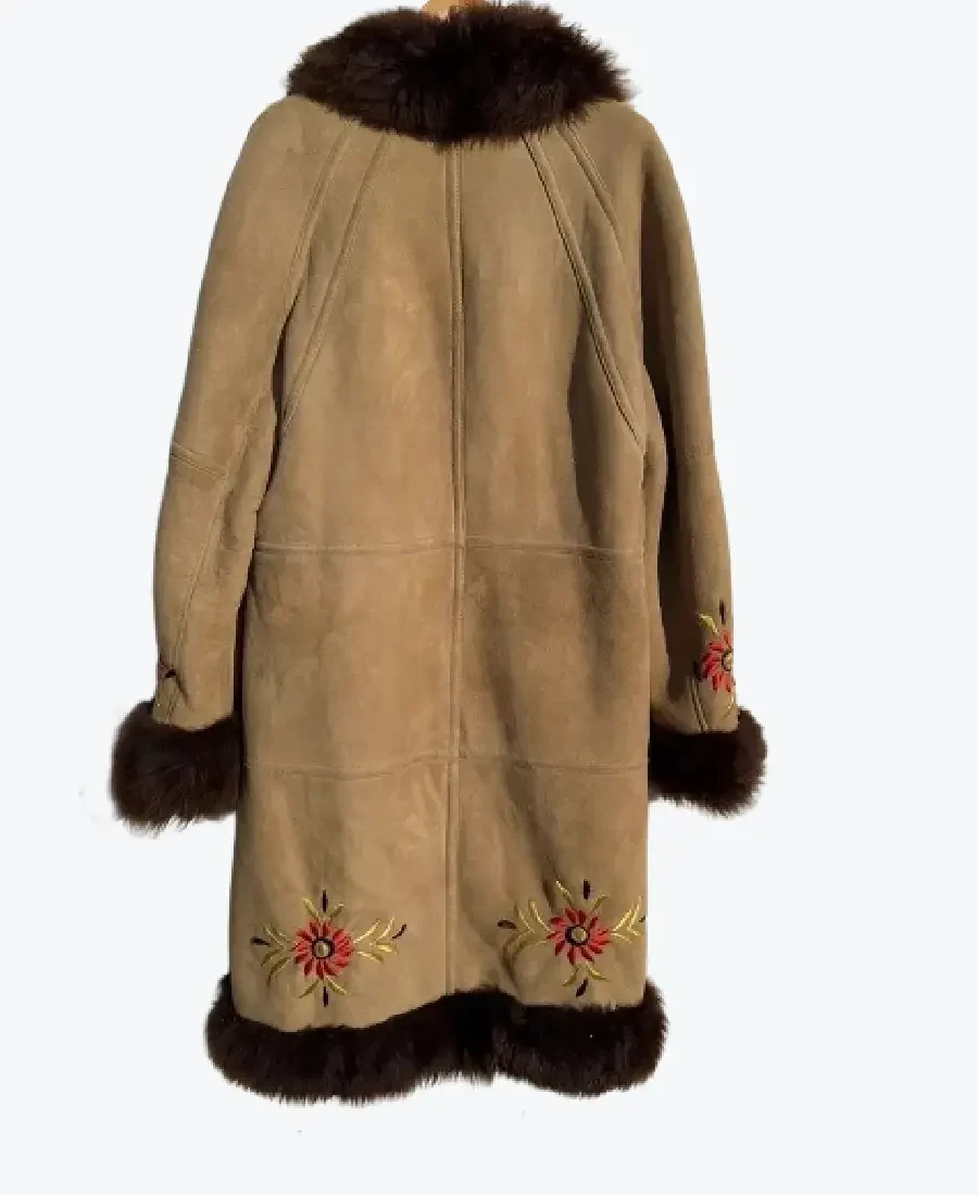 Emerald Sheepskin Afghan Coat Back - Rare Jackets