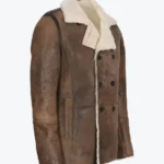 Faith Men’s Brown Distressed Aviator Leather Jacket Front Rare Jacket