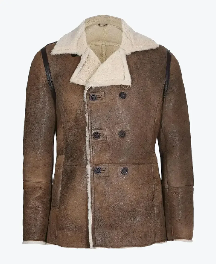 Faith Men’s Brown Distressed Aviator Leather Jacket Rare Jacket