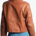 Fannie Women’s Brown Leather Jacket Back - Rare Jackets