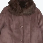 Faux Fur Brown Afghan Long Coat Front - Rare Jackets