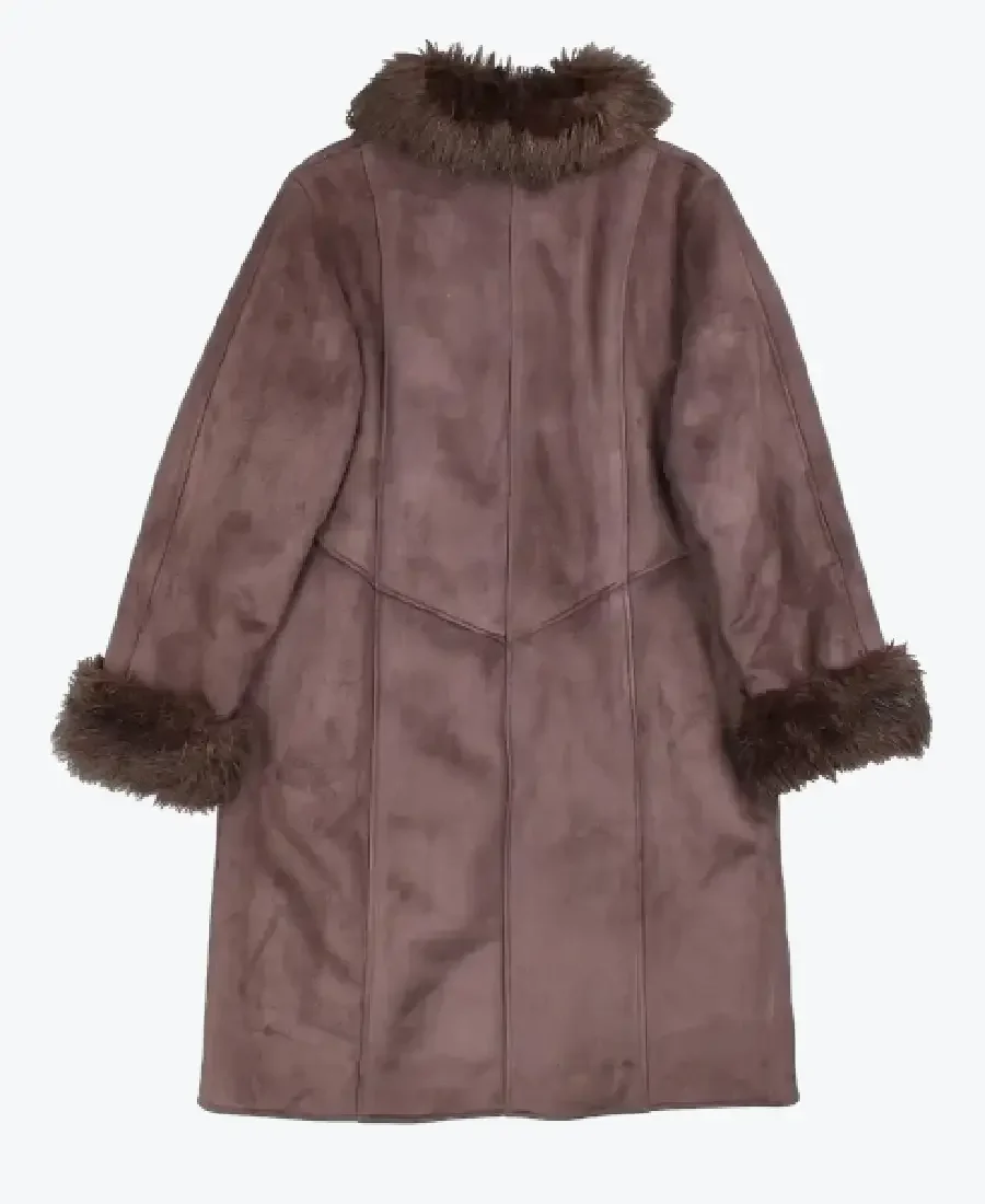 Faux Fur Brown Afghan Long Coat back - Rare Jackets