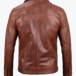 Fernando Men’s Harrington Brown Leather Trucker Jacket Back - Rare Jackets