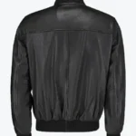 Frig Men’s Black Bomber Leather Jacket Back - Rare Jackets