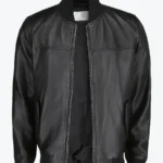 Frig Men’s Black Bomber Leather Jacket Front - Rare Jackets