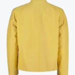 Gaytan Men Yellow Pu Leather Jacket Back - Rare Jackets