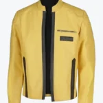 Gaytan Men Yellow Pu Leather Jacket Front - Rare Jackets