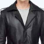 Godlock Black Leather Coat Collar Rare Jacket