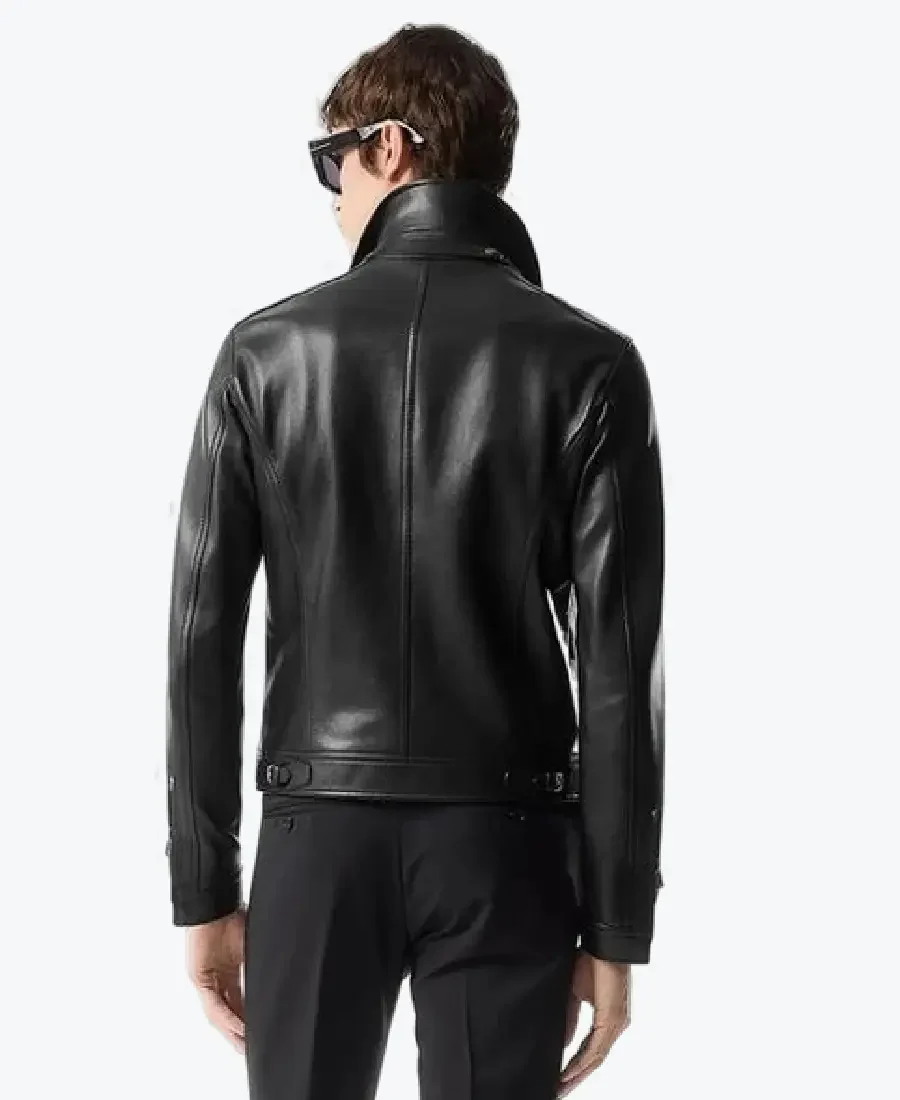 Grain Blouson Contrast Leather Jacket Back - Rare Jackets