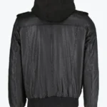 Greg Men’s Black Hooded Leather Jacket Back - Rare Jackets
