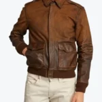 Gus Distressed Brown Leather Jackets Rare Jacket
