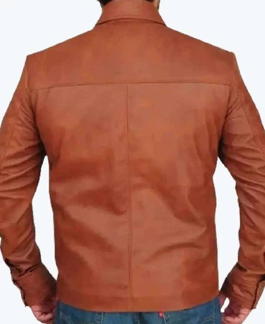 Hannibal Mads Mikkelsen Brown Leather Jacket Back - Rare Jackets