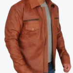Hannibal Mads Mikkelsen Brown Leather Jacket Side - Rare Jackets