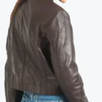 Helen Women’s Dark Brown Leather Jacket Back - Rare Jackets