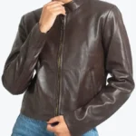Helen Women’s Dark Brown Leather Jacket Front - Rare Jackets