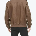 Henry Mens Brown Bomber Leather Jacket Back - Rare Jackets