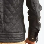 Henry Quilted Black Leather Jacket Sleeves Rare Jacket