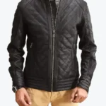 Henry Quilted Black Leather Jackets Rare Jacket