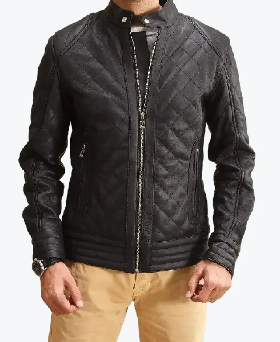 Henry Quilted Black Leather Jackets Rare Jacket
