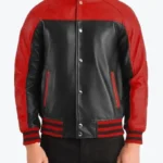 Holt Men’s Black & Red Leather Varsity Jacket