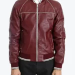 Holt Men’s Maroon Varsity Leather Jacket