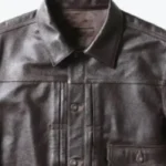 Houston Cow Leather Track Jacket Brown Collar Rare Jacket
