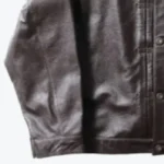 Houston Cow Leather Track Jacket Brown SLeeves Rare Jacket