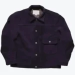 Houston Cow Suede Track Jacket Navy