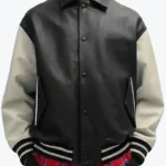 Jaxon Men’s Black and Off-White Leather Varsity Jackets Rare Jacket