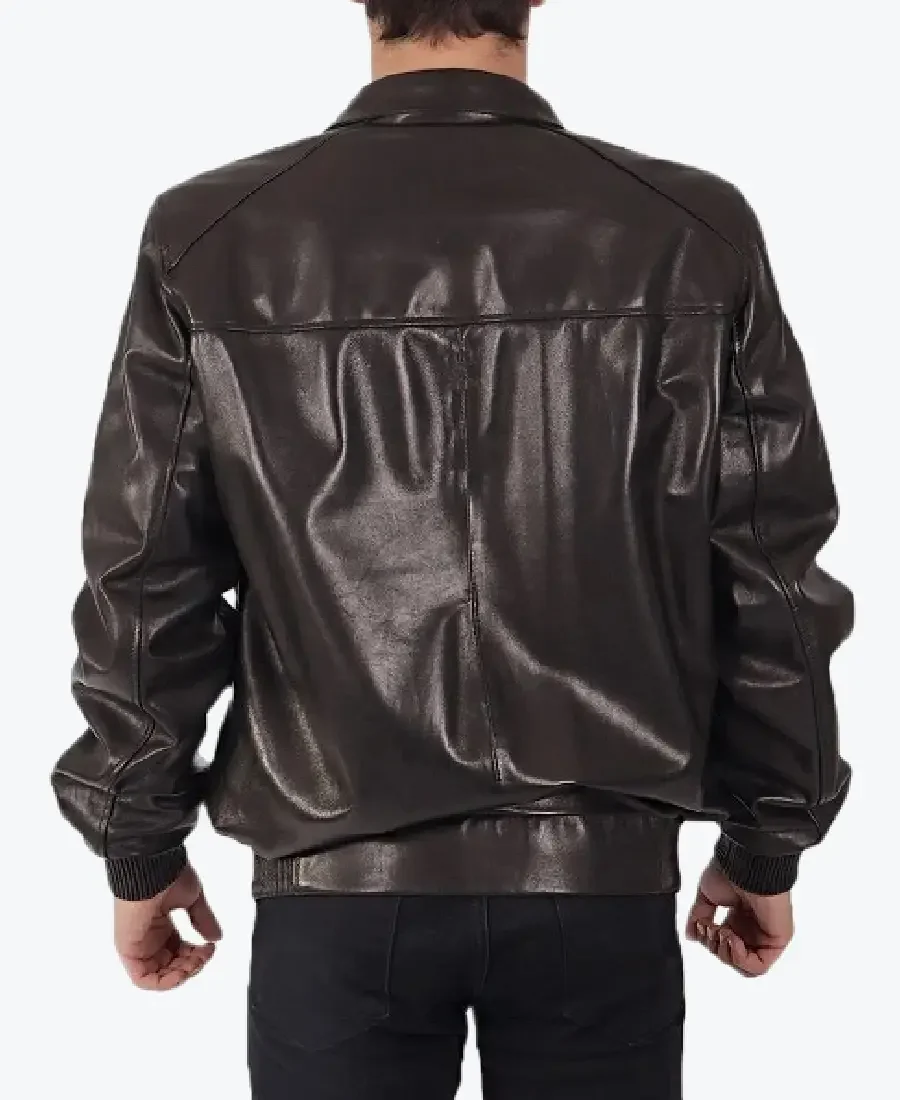 Jayzee Leather Bomber Jacket Back - Rare Jackets