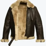 Jones Men’s Brown B-3 Bomber Leather Jacket Innner Rare Jacket