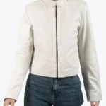 Julia Women’s White Leather Jackets Rare Jacket