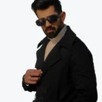 Kale Men's Black Trench Coat Side - Rare Jackets