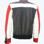 Kanyu Red Black Leather Bomber Jacket Back - Rare Jackets