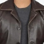 Kessler Distressed Brown Jacket Collar Rare Jacket