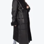 Kiara Black Fur And Leather Coat Side - Rare Jackets