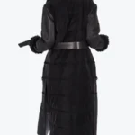 Kiara Black Fur And Leather Coat back - Rare Jackets