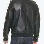 Kin Men’s Black Bomber Leather Jacket Back - Rare Jackets