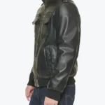 Kin Men’s Black Bomber Leather Jacket Side - Rare Jackets