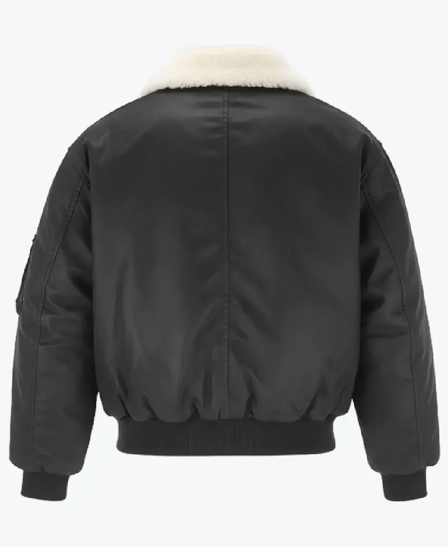 Kurt Men’s Black Bomber Leather Jacket Back - Rare Jackets