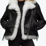 Landry Women’s Black Bomber Leather Jacket