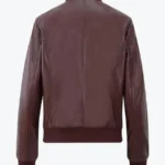 Leather Bomber Jacket Gabby Wine Back - Rare Jackets