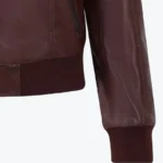 Leather Bomber Jacket Gabby Wine Side - Rare Jackets