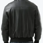 Leen Men’s Black A-2 Bomber Leather Jacket Back - Rare Jackets