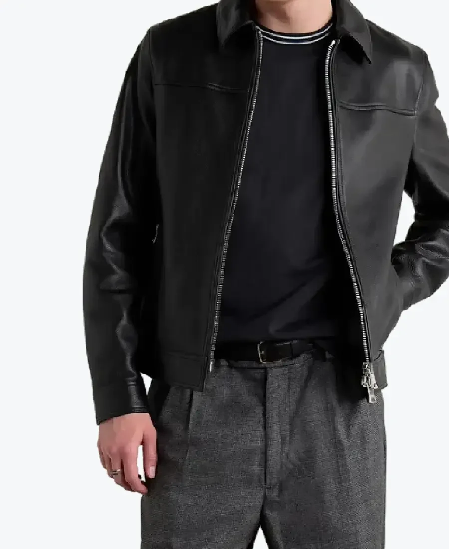 MR P Full Grain Black Leather Coach Jackets Rare Jacket