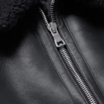 MR P Shearling Trucker Black Leather Jacket Zipp Rare Jacket